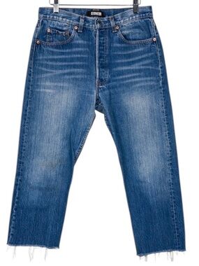 Reformation Women's Straight Leg Blue Jeans size 30 women’s cropped high rise
